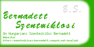 bernadett szentmiklosi business card
