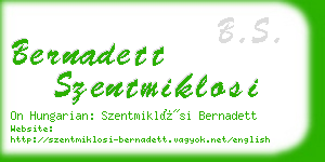 bernadett szentmiklosi business card